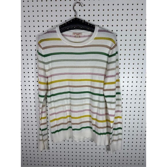 Brooks Brothers red fleece striped sweater size L - Picture 1 of 3